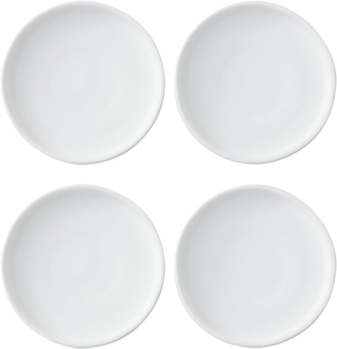 4 inch Matte White Ceramic Plant Saucer (4 Pack)-Ceramic Drainage Tray for Plant Pot-Planter Saucers 4 5 6 7 8 9 10 11 12 13 14 Inch