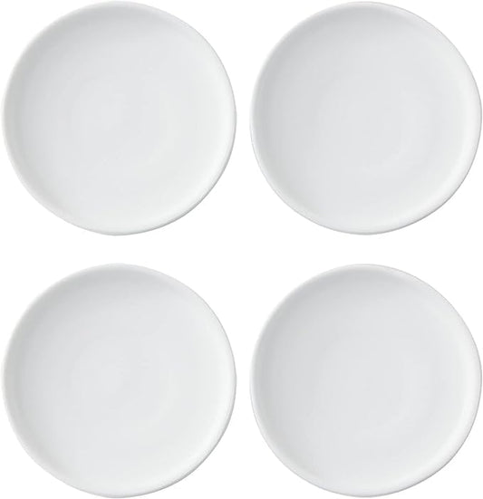 4 inch Matte White Ceramic Plant Saucer (4 Pack)-Ceramic Drainage Tray for Plant Pot-Planter Saucers 4 5 6 7 8 9 10 11 12 13 14 Inch