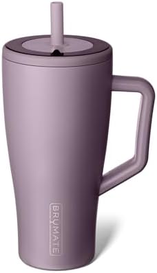 BrüMate Era 30 oz Tumbler with Handle and Straw | 100% Leakproof Insulated Water Bottle Tumbler with Lid and Flexible SoftSip Straw | Made of Stainless Steel | Cup Holder Friendly | 30oz (Lilac Dusk)
