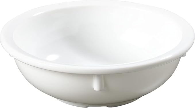 Carlisle FoodService Products Kingline Reusable Plastic Bowl Nappie Bowl for Home and Restaurant, Melamine, 10 Ounces, White, (Pack of 48)