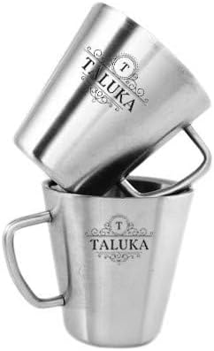 Taluka Stainless Steel Coffee Mug Double Wall Insulated Tea Cup With Handle For Camping Travel Pack Of 2
