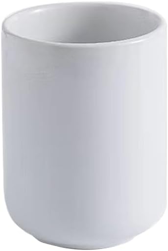 Pure Color Ceramic handleless Straight Cup Mug Water Cup Hotel Hotel Cup Toothbrush Cup mouthwash Cup Teacup Hospitality. (White)