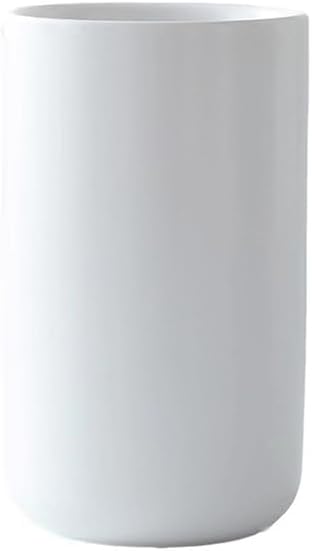 Ceramic mouthwash cup, simple home bathroom wash and brush rack, milk and yogurt breakfast cups. (White-A)