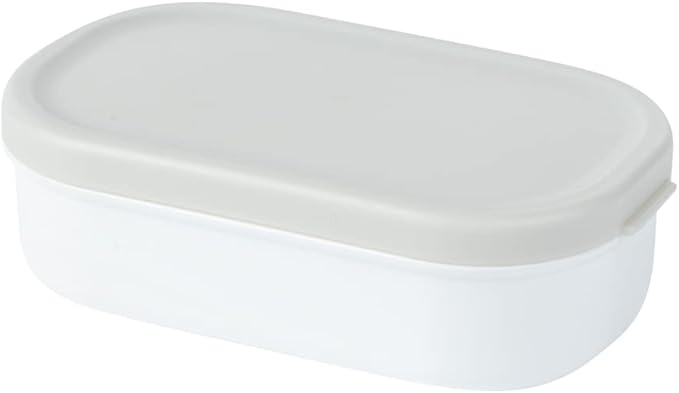 Restaurantware-Bento Tek 40.5 Ounces Stackable Lunch Meal Box, 1 Reusable Adult Lunch Container - With Utensils, Included Sauce Cup, Gray & White Plastic Layered Meal Box, Microwavable, Dishwashable