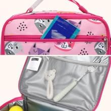 Bagseri Kids Lunch Bag Girls - Kids Lunch Box for Girls Reusable Leak-Proof Insulated Lunch Bag with Water Bottle Holder Toddler Lunch Box for Daycare and School, Cute Cat (Water Bottle Not Included)