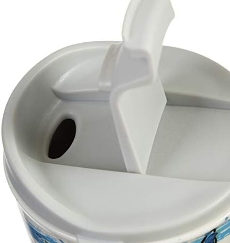 Topadorn Ceramic Mug Porcelain Latte Tea Cup Coffee Mug with Lid and Gift Box, 17oz. North Beach