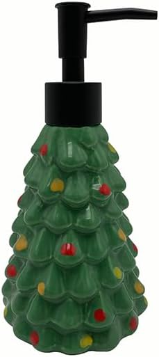 3-Piece Christmas Tree Tray Set, Festive Christmas Decor for Bathroom Holiday Entertaining, Decorative Napkin Holder- Green