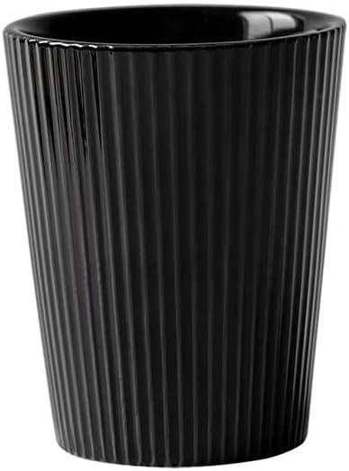 Simple Vertical Pattern Ceramic Wash Cup and Mouthwash Cup - Black