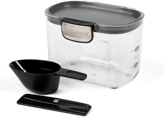 Progressive International ProKeeper+ Clear Plastic Airtight Food Baker's Kitchen Storage Organization Container Canister Set with Magnetic Accessories, 2- Piece Set (Specialty Flour 1.5-Quart)