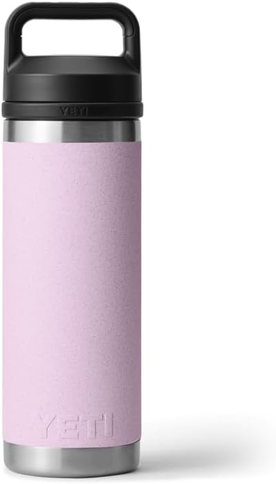 YETI Rambler Bottle Chug, Vaccum Insulated Stainless Steel Bottle with Leakproof Chug Cap, Cherry Blossom, 18 oz (532 ml)