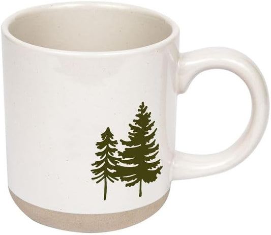 Sweet Water Decor Green Trees Coffee Mug, 14oz Stoneware Holiday Mug, Microwave & Dishwasher Safe, Large Winter Christmas Cup for Coffee, Tea & Hot Cocoa, Stocking Stuffers for Women, Cozy Gift Ideas