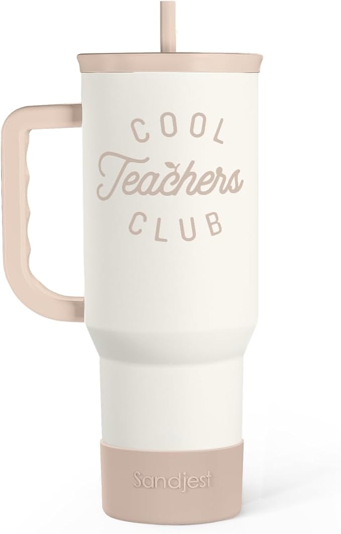 Teacher Appreciation Gift for Women – Stainless Steel Insulated Tumbler with Handle - Teachers Travel Coffee Mug Cup for Women Back to School Birthday Christmas, 40oz