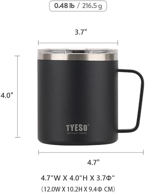 TYESO 14 oz Vacuum Insulated Mug Cup Stainless Steel Mug Coffee Mug with Lid Heat Insulation Cooling Direct Drip (Pink)