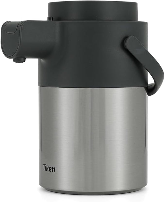 Tiken Airpot Coffee Dispenser with Pump - 74oz/2.2L Thermal Coffee Carafes for Hot Beverage - Stainless Steel Insulated Thermos Carafe, Silver