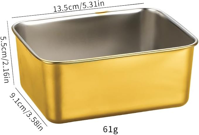 Stainless Steel Food Storage Containers Bento Box, Set of 4, Leak Resistant, Ideal for Lunch Meal Prep & Leftovers-Gold