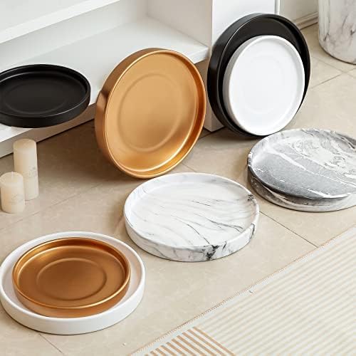 12 inch Matte White Ceramic Plant Saucer Set of 2 with Plant Saucer mat