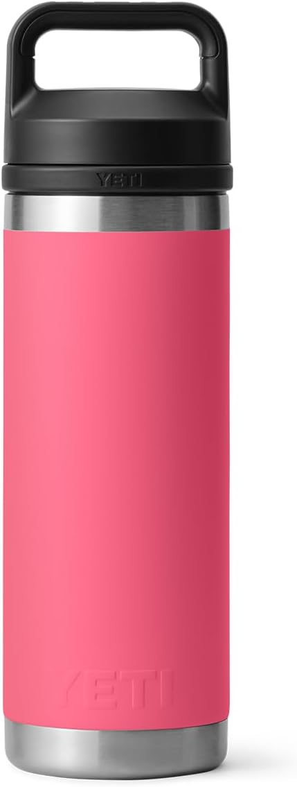 YETI Rambler 18 oz Bottle, Leakproof, Vacuum Insulated, Stainless Steel with Chug Cap, Tropical Pink