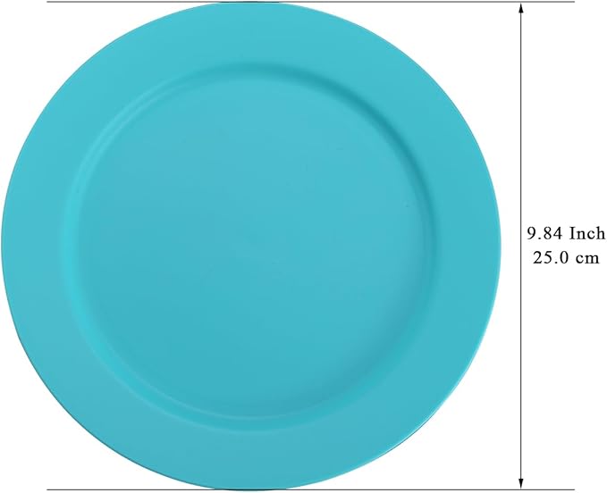 Berglander Plastic Plates Set of 8 Pieces 10", TF Blue Reusable and Flat Dinner Plates, Salad Plates, Pasta Bowls, Dishes Set Easy to Carry for Home, Garden, Picnic, Camping, Outdoor