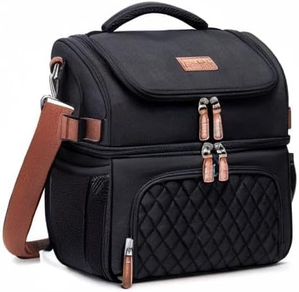 Artelaris Lunch Bag for Women, Large Double Deck Lunch Box Tote for Work, Dual Compartment Insulated Leakproof Lunchbox Cooler for Adult