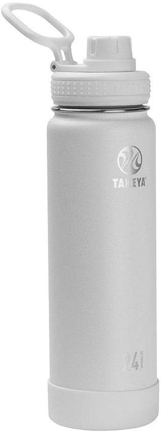 Takeya Actives Water Bottle with Spout Lid - Bottle with Double Stainless Steel Insulation - Dishwasher Safe & BPA-Free - Bottle with Spout Lid & Removable Bumper - 24 oz, Arctic