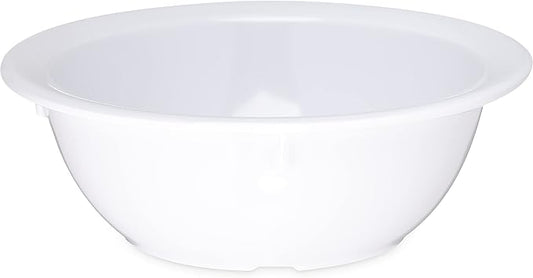 Carlisle FoodService Products Kingline Reusable Plastic Bowl Nappie Bowl for Home and Restaurant, Melamine, 12.5 Ounces, White, (Pack of 48)