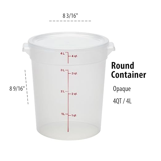 Cambro Food Storage Containers with Lids (BPA-Free) - 4 Quart Food Storage Container (2 Pack)