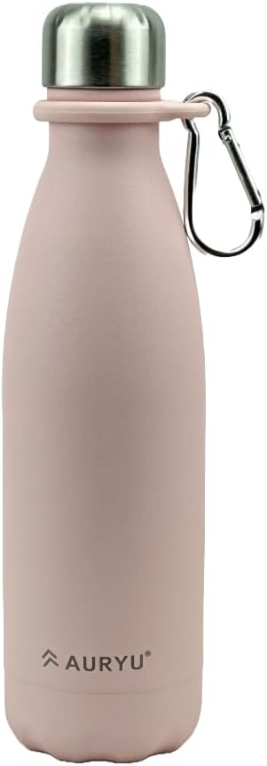 Best in Class Triple-Walled Insulated Stainless Steel Water Bottle with bonus handle included, Drinks Cold for 24h & Hot for 12h, Leak Proof, Make a Difference in the World, 17oz (Pink)