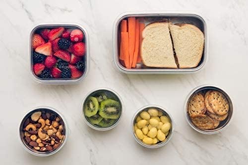 U Konserve Stainless Steel Round Food Storage Bento Box Container, Leak Proof Silicone Lid Dishwasher Safe - Plastic Free, 16oz