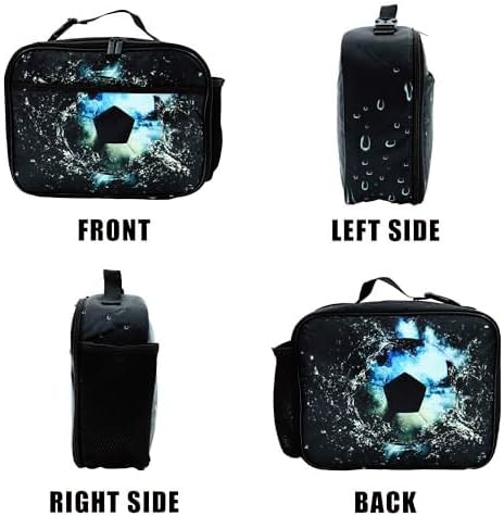 Soccer Lunch Bag Insulated Reusable Lunch Box Kids Girls Boys Cooler Thermal Tote Bag For Men Women School Work Picnic