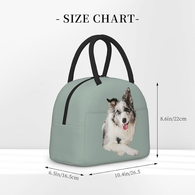 Personalized Pet Lunch Bag, Custom Pet Lunch bag, Custom Insulated Neoprene Lunch Bag, Customized Pet Portrait Lunch Bag with Zipper, Cute Funny Reusable Lunch Box Container for Adults, Pet Lovers
