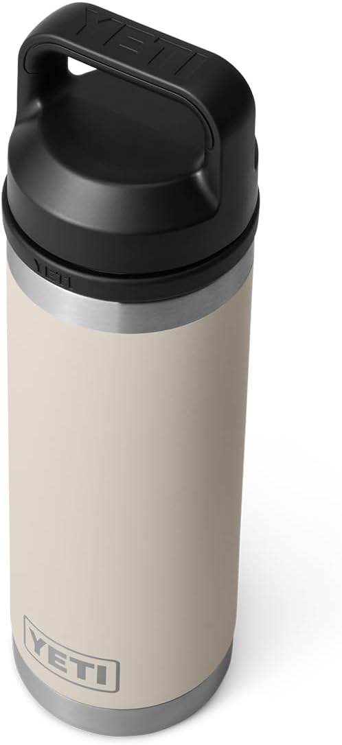 YETI Rambler 18 oz Bottle, Leakproof, Vacuum Insulated, Stainless Steel with Chug Cap, Cape Taupe