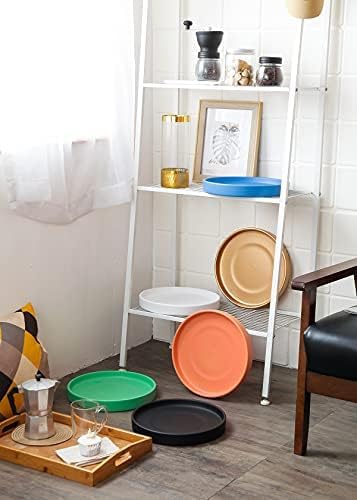 12 inch Matte White Ceramic Plant Saucer Set of 2 with Plant Saucer mat