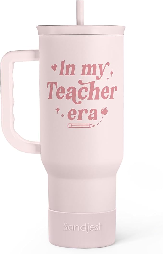 Teacher Gift – Stainless Steel Insulated Tumbler with Handle - Cool Teacher Club Travel Coffee Mug Cup for Women Back to School Birthday Christmas Teacher's Appreciation, 40oz