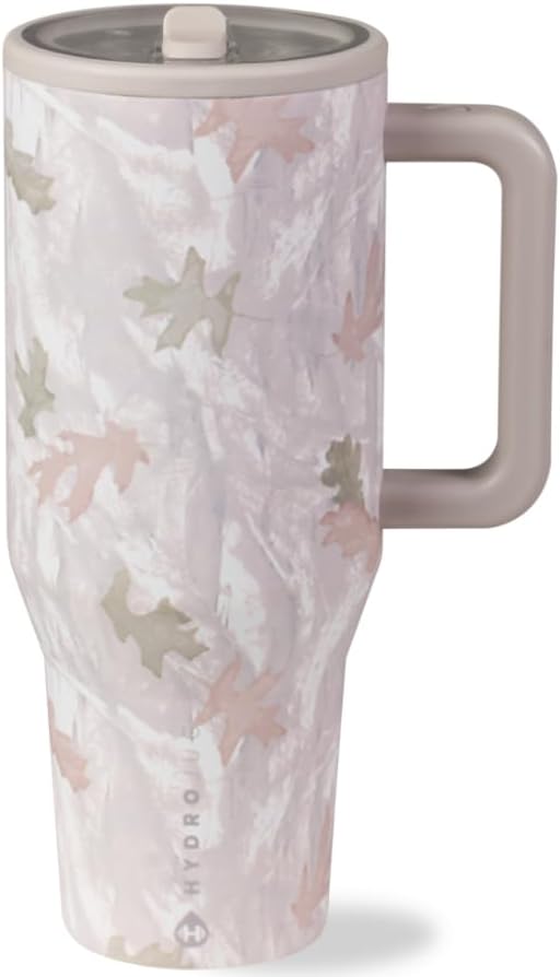 HydroJug Traveler - 32 oz Water Bottle with Handle & Flip Straw - Fits in Cup Holder, Leak Resistant Tumbler-Reusable Insulated Stainless Steel & Rubber Base - Gifts for Women & Men, Camo