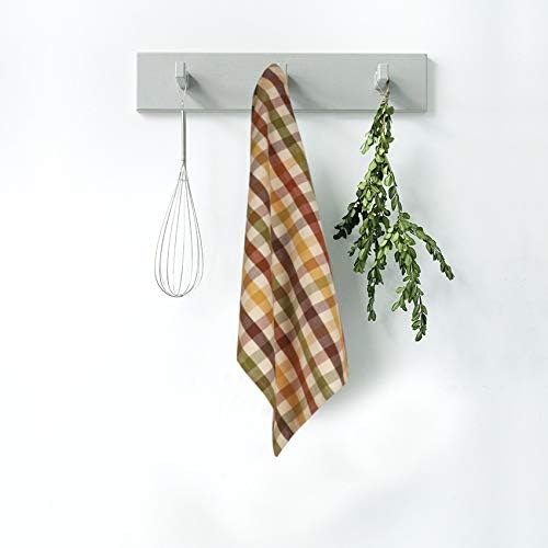 Urban Villa Fall Kitchen Towels Harvest Checks Dish Towels Set of 6 20" X30” 100% Cotton Highly Absorbent Quick Drying Dish Cloths & Dish Towels Thanks Giving Tea Towels with Hanging Loop Bar Towels