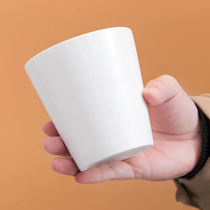 Solid Color Vertical Stripe Ceramic Mug Domestic Couple Water Cup Restaurant Beverage Shop Coffee Cup Simple Black and White Cup. (White & A)