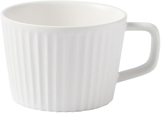 Simple Ceramic Coffee Cup, Striped Coffee Mug with Handle, Latte Cup, Milk Cup, Water Cup, Afternoon Tea Cup (Vertical Stripes)