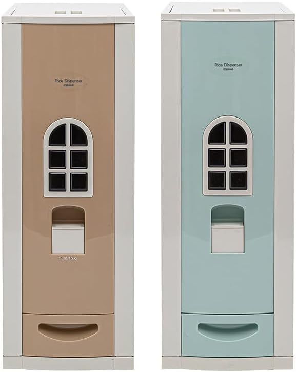 [Shinil] Luxury Rice Dispenser, Sealed Moisture Proof Rice Container Storage, Food Dispenser Kitchen Organization for Rice, Max 23kg Capacity (SIF-55, Light Green)