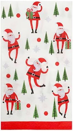 3 Piece Santa Napkin Tray Set, Festive Christmas Decor for Bathroom Holiday Entertaining, Decorative Napkin Holder Red