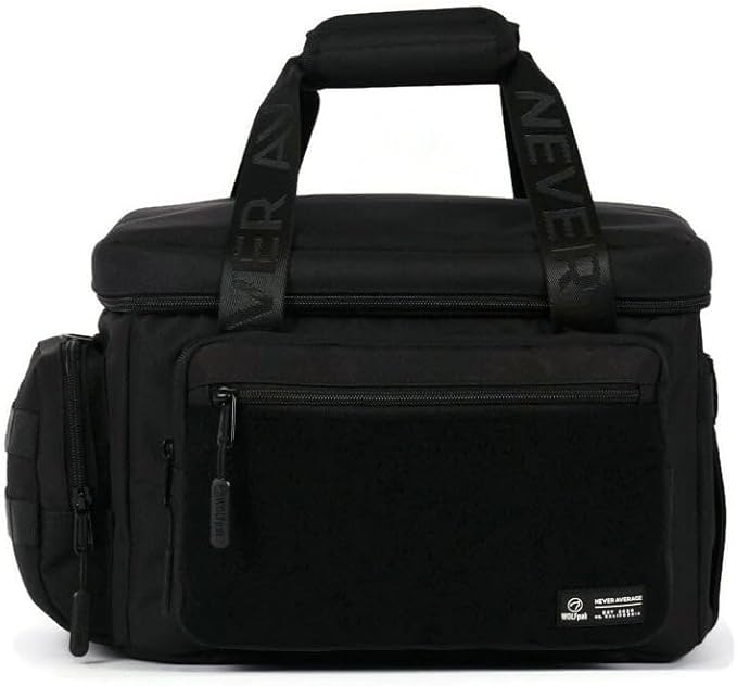 WOLFpak 20L Mini Tactical Lunch Box Cooler Bag - Water-Resistant 1000D Fabric, Insulated, Multiple Pockets, MOLLE & Patch Panel, Ideal for Work, Gym, Hiking (Alpha Black)