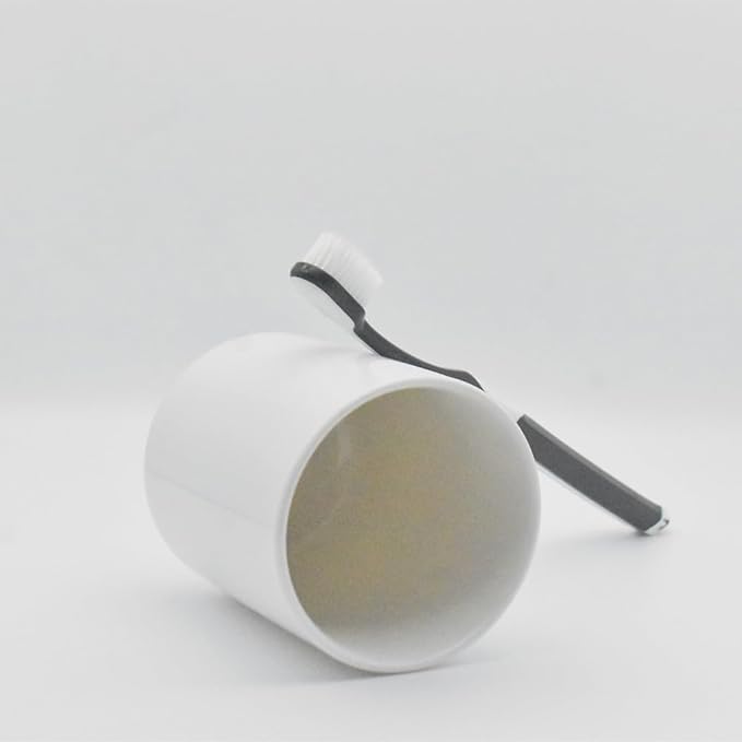 Pure Color Ceramic handleless Straight Cup Mug Water Cup Hotel Hotel Cup Toothbrush Cup mouthwash Cup Teacup Hospitality. (White)