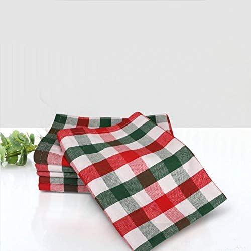 Urban Villa Christmas Set of 6 Kitchen Towels 20×30 Inch 100% Cotton Highly Absorbent Dish Towels Premium Quality Ultra Soft Bar & Tea Towels with Mitered Corners- Red/Green/White
