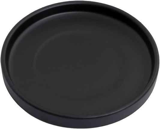 Ceramic Saucer 9 inch Round Saucer for Succulent Planter | Planter Tray (Black Matte, 9 inch)