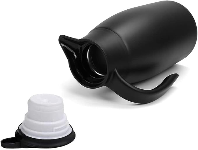 2pcs 70oz Coffee Carafe Airpot Insulated Coffee Urn Stainless Steel Vacuum Thermal Pot Dispenser for Coffee, Hot Water, Tea, Hot Beverage - Keep 12 Hours Hot, 24 Hours Cold (Black)