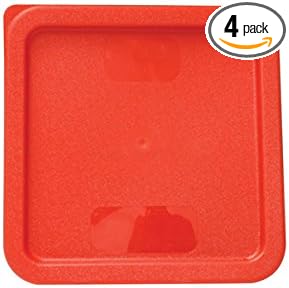 Tiger Chef set of 4 Color-Coded, Snap-Tight Polyethylene Lids, Covers for 6 & 8-Quart Square Food Storage Containers, Midnight Blue, Polyethylene, NSF Certified