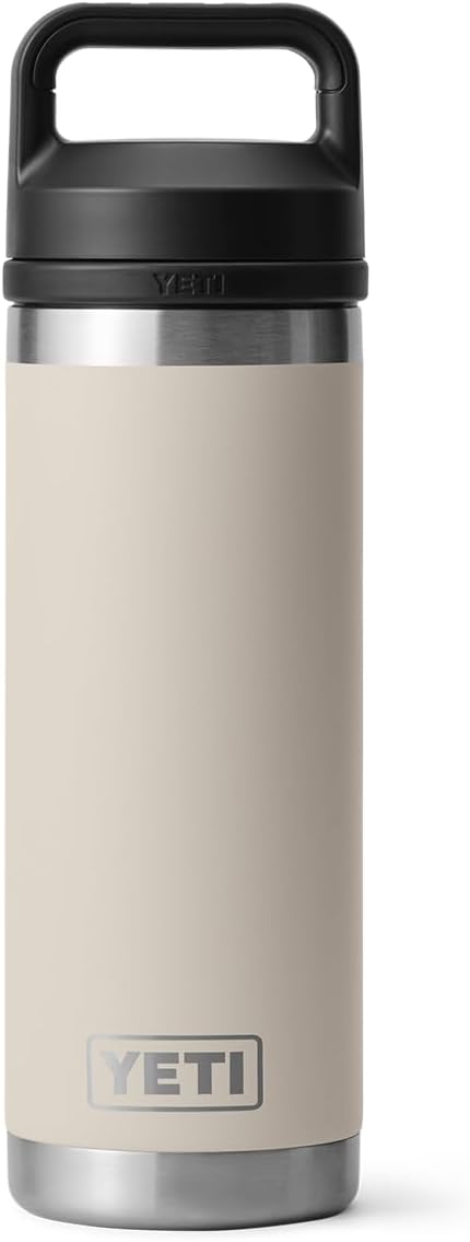 YETI Rambler 18 oz Bottle, Leakproof, Vacuum Insulated, Stainless Steel with Chug Cap, Cape Taupe