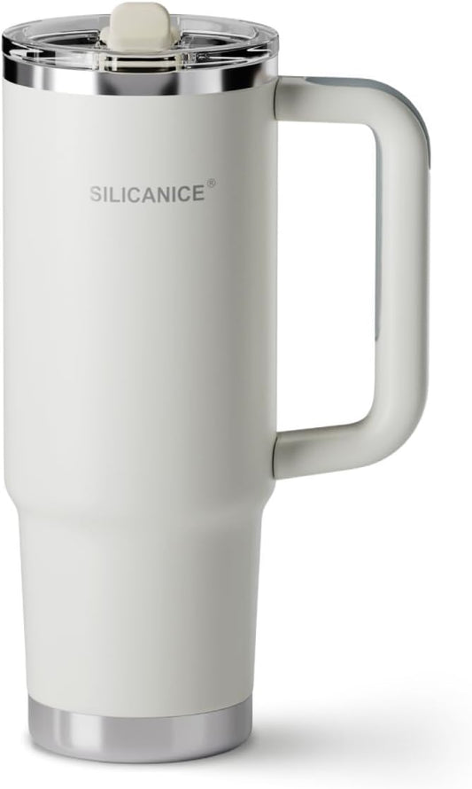 Easy Clean Pro Tumbler - 30 oz Water Bottle with Handle Quick-Disassemble Flip Straw, Leakproof Insulated Stainless Steel,Dishwasher Safe, BPA-Free Gifts for Women & Men