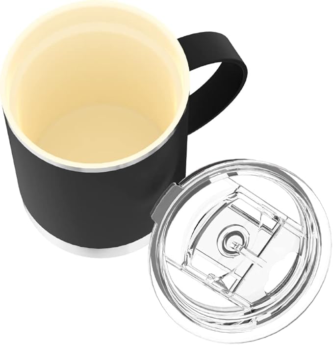 asobu Ultimate Ceramic Travel Mug, 12oz Insulated Stainless Steel Coffee Cup with Handle & Splash-Resistant Lid, Ceramic Lined for Pure Taste, BPA-Free, Double-Wall Vacuum for Hot Drinks