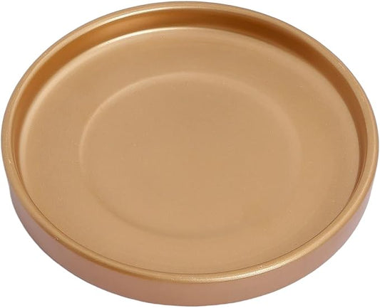 12 Inch Ceramic Saucer - Ceramic Drainage Tray for Plant Pot (Matte Gold)