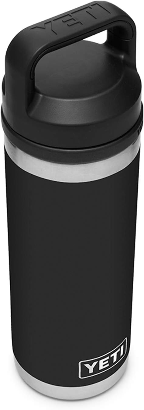 YETI Rambler 18 oz Bottle, Vacuum Insulated, Stainless Steel with Chug Cap, Black